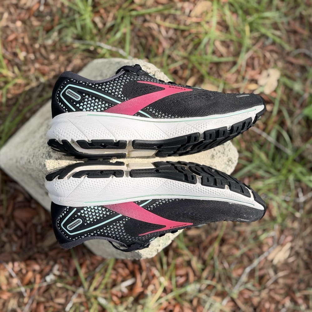 Brooks Ghost 14 Running Shoes Womens Size 9.5 Black Pink Sneakers - Picture 7 of 11